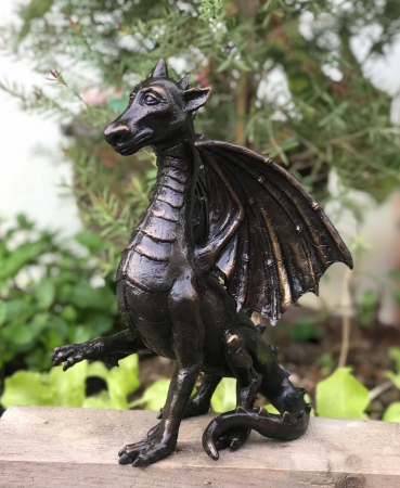 Figurine bronz - Statuie dragon, Bronz, 22 x 13 x 12 cm
