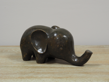 Figurine bronz - Statuie elefant mic, Bronz, 9 x 9 x 22 cm