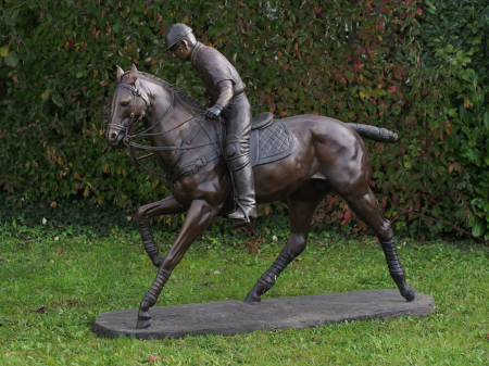 Statui - Statuie calaret pe cal, Bronz, 152 X 65 X 180 cm
