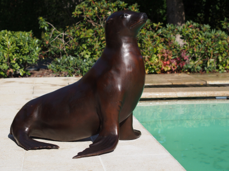 Statui - Statuie leu de mare, Bronz, 78 X 90 X 95 cm
