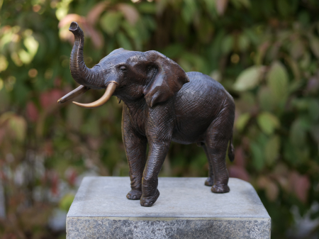 Figurine bronz - Statuie mica elefant, Bronz, 29 x 14 x 37 cm
