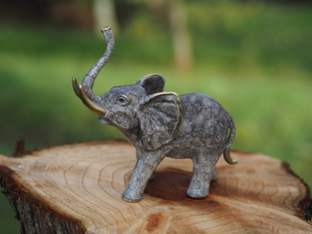 Figurine bronz - Statuie mica elefant mic, Bronz, 20 x 8 x 21 cm