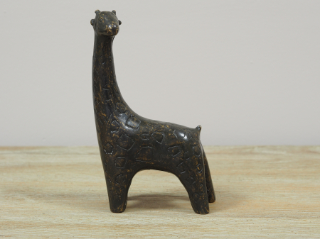 Figurine bronz - Statuie mica girafa, Bronz,17 x 5 x 9 cm