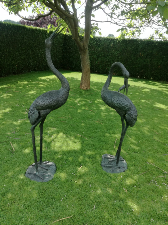 Statui - Statuie pasare macara, Bronz, 1,83 m, 183 X 51 X 61 cm