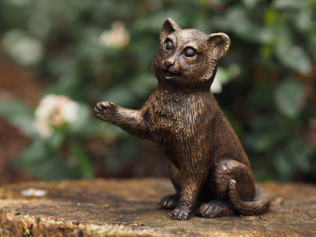 Figurine bronz - Statuie pisica, Bronz, 10 x 6 x 15 cm