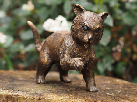 Figurine bronz - Statuie pisica care sta jos, Bronz 11 x 7 x 12 cm