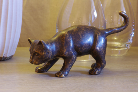 Figurine bronz - Statuie Pisica Maro, Bronz, 13 x 8 x 23 cm