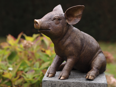 Figurine bronz - Statuie porc, Bronz, 29 x 24 x 34 cm