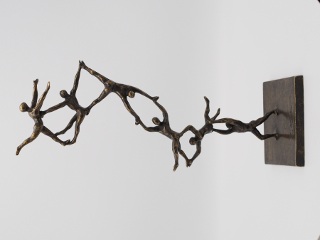 Figurine bronz - Statuie spirala de oameni, Bronz, 46 x 15 x 15 cm