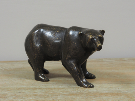 Figurine bronz - Statuie urs, Brronz, 14 x 9 x 26 cm