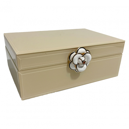 Cutii pentru bijuterii - Cutie pentru bijuterii/depozitare Abbey mare (fildeș), Dims: 10.0 x 25.0 x 18.0 cm