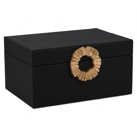 Cutii pentru bijuterii - Cutie pentru bijuterii/depozitare Amal mare (negru/auriu), Dims: 12.5 x 24.5 x 17.5 cm