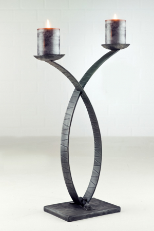 Suporturi lumanari - Suport lumanari Apollo, fier, negru, 38x14x55 cm