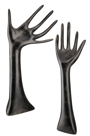 Cutii pentru bijuterii - Set 2 suporturi de bijuterii Hand negru, rasina, 31 cm