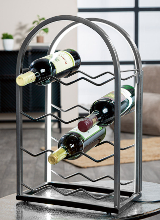 Suporturi pentru sticle - Suport de vinuri, "Roberto", Fier, gri, PU 2, L. 18 cm, l. 30,5 cm, H 51 cm