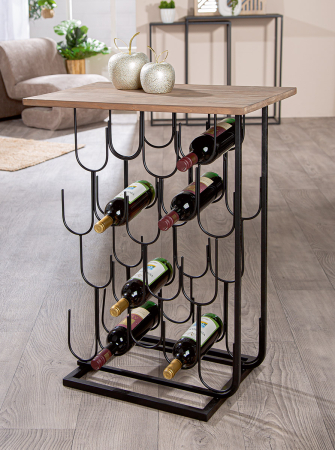 Suporturi pentru sticle - Suport de vinuri, "Xenia", Fier, negru, PU 1, L. 38 cm, l. 60 cm, H 87 cm