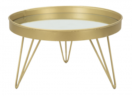 Accesorii - Suport decorativ Glam, fier/oglinda, auriu, 31X18 cm