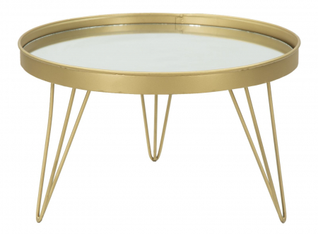 Accesorii - Suport decorativ Glam, fier/oglinda, auriu, 36.5X22 cm