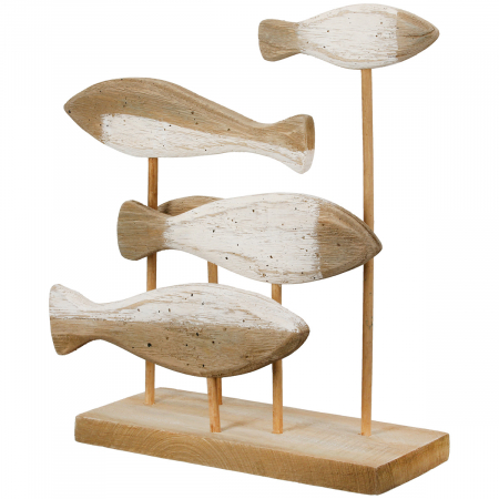 Mare si soare - Suport în relief, Pește, Lemn, culori naturale, PU 2, L. 10 cm, L. 33 cm, H 30 cm