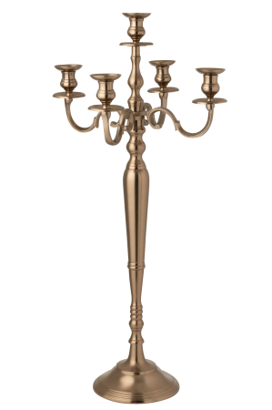 Suporturi lumanari - Suport lumanare aluminiu, auriu /roz L | L 47X l 47X H 98 cm