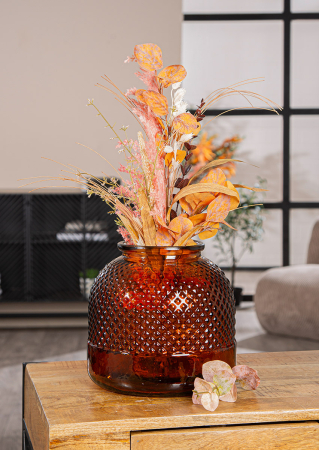 Suporturi lumanari - Suport lumanare, conica, „Diamant”, Sticla, maro, PU 2, H 24 cm, A. 24 cm