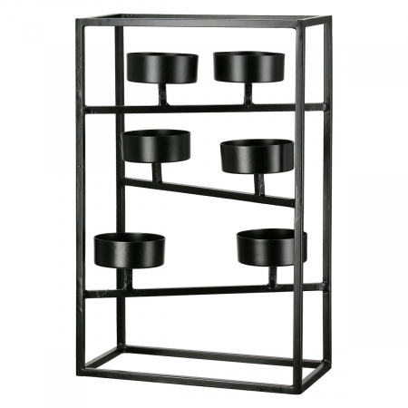 Suporturi lumanari - Suport lumanare, dreptunghiular, Ohio, Metal, negru, PU 2, L. 10 cm, L. 20 cm, H. 31,5 cm