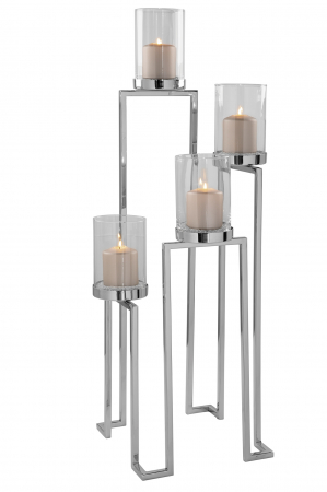 Suporturi lumanari - Suport lumanare Grant, Otel inoxidabil/polished, Argintiu, 86x32.50 cm