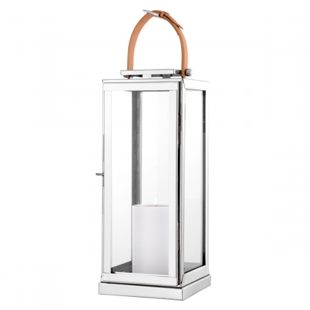 Suporturi lumanari - Suport lumanare Hurricane, Georgian L, finisaj nichel, Dims: L. 20 | W. 20 | H. 41  (CM)