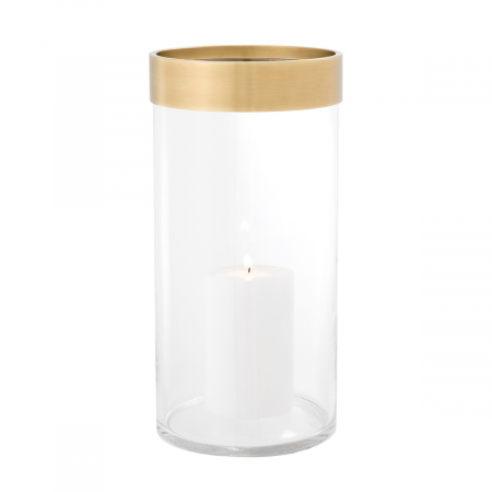 Suporturi lumanari - Suport lumanare Hurricane, Vertex, finisaj din alamă cu aspect vintage L, Dims: Ø 20.5 | H. 41.5 (CM)