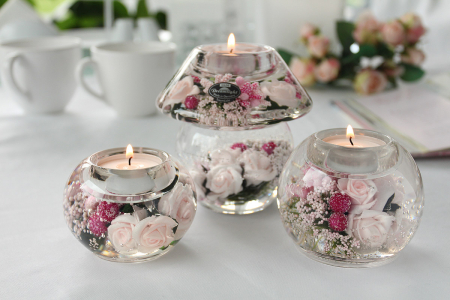 Suporturi lumanari - Suport lumanare Little Rose, sticla, multicolor, 6x8 cm