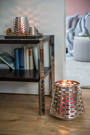 Suporturi lumanari - Suport lumanare Luma, Otel inoxidabil, Argintiu, 30x23 cm