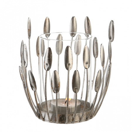 Suporturi lumanari - Suport lumanare TREVI, metal/sticla, 18x17 cm