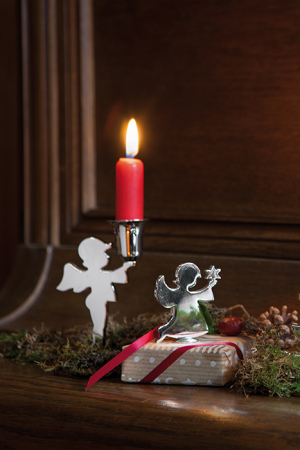 Suporturi lumanari - Suport lumanare Mini Holydolly, Nichel, Argintiu, 31x12.50x28.50 cm