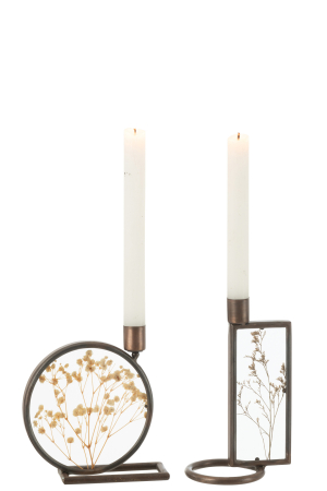 Suporturi lumanari - Suport lumanare, Narry, metal/ cupru, galben sortiment de 2 | L 14.5X l 5X H 14.7 cm