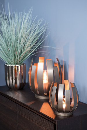 Accesorii - Suport lumanare Orfea, Otel inoxidabil, Bronz,