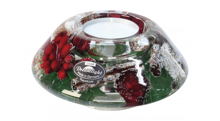 SALE % - Suport lumanare pastila DREAM-crown, sticla, 11x5 cm