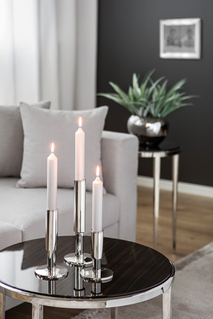 Suporturi lumanari - Suport lumanare Ritmo, Nichel, Argintiu, 17.70 cm