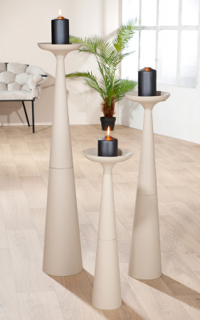 Suporturi lumanari - Suport lumanare Rotonda, fier, gri, 105x21 cm