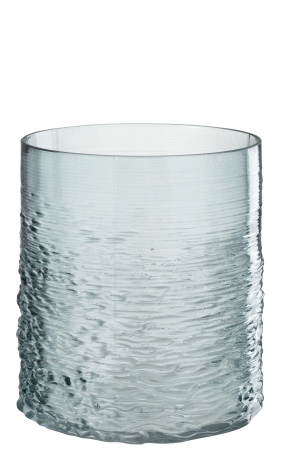 Suporturi lumanari - Suport lumanare Sea, Sticla, Albastru/Transparent, 19.5x19.5x22.5 cm