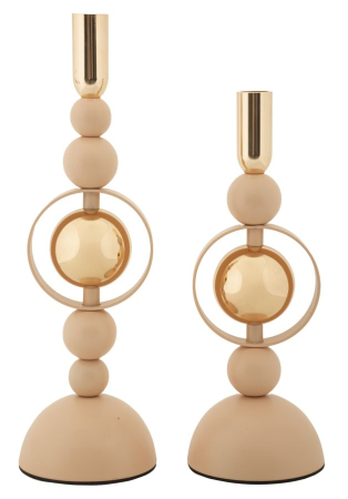 Suporturi lumanari - Suport lumanare, Set de 2 buc. Saturn roz cm ø 10x27-10x33