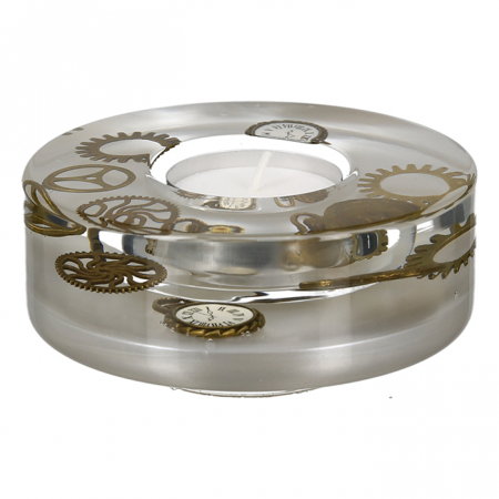 Suporturi lumanari - Suport lumanare TIME, sticla, 15x5 cm