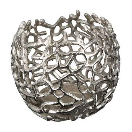 Suporturi lumanari - Suport lumanare Twigs, aluminiu, argintiu, 8x12 cm