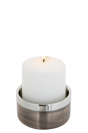 Suporturi lumanari - Suport lumanare Vito, Otel inoxidabil, Bronz, 5x10 cm