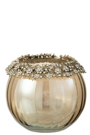 Suport lumânare, Volve Metal/Sticla L