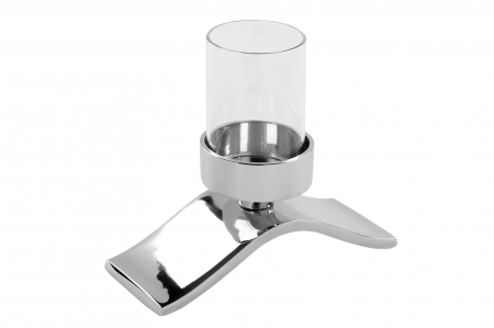 Suporturi lumanari - Suport lumanare WAVE, metal placat cu nichel, 13 x 5 x 6 cm