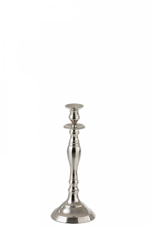 Suporturi lumanari - Suport lumanari, Aluminiu, Argintiu, 13x13x34 cm
