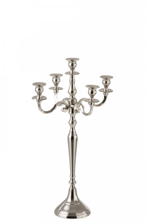 Suporturi lumanari - Sfesnic Jolipa, Aluminiu, Argintiu, 35.5x35.5x63 cm