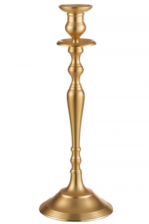 Suporturi lumanari - Sfesnic Jolipa, Aluminiu, Auriu, 16.5x16.5x46 cm