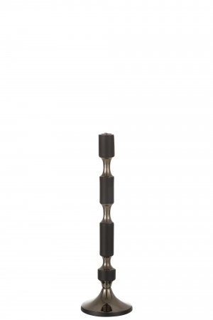 Suporturi lumanari - Suport lumanari, Aluminiu, Negru, 10x10x34.5 cm