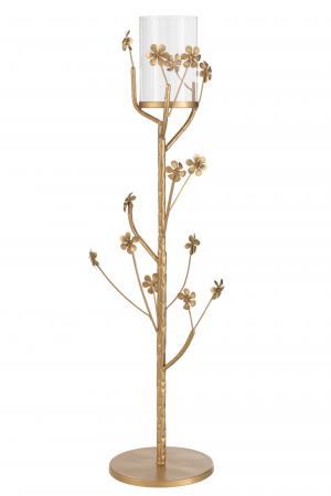 Suporturi lumanari - Suport lumanari Floor, Metal/Fier, Auriu, 20x20x79 cm